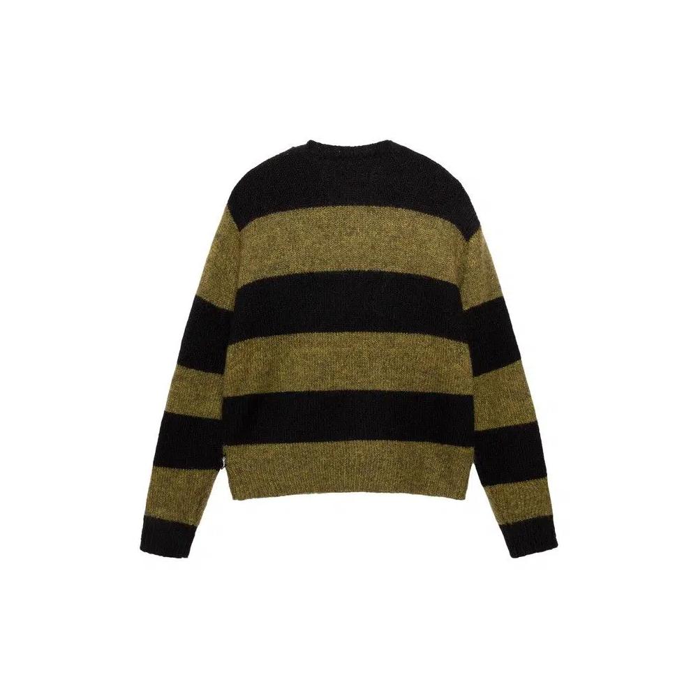 Топы Stussy Big Stripe Crew 'Dark Olive' 2
