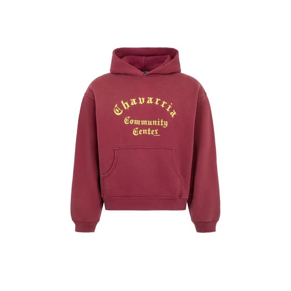 Худи Willy Chavarria Chavarria Community Center Shrunken Po Hoodie 'Bordeaux' 1