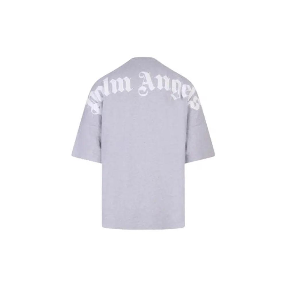 Футболки с коротким рукавом Palm Angels Classic Logo Over Tee 'Серый/Белый' 2