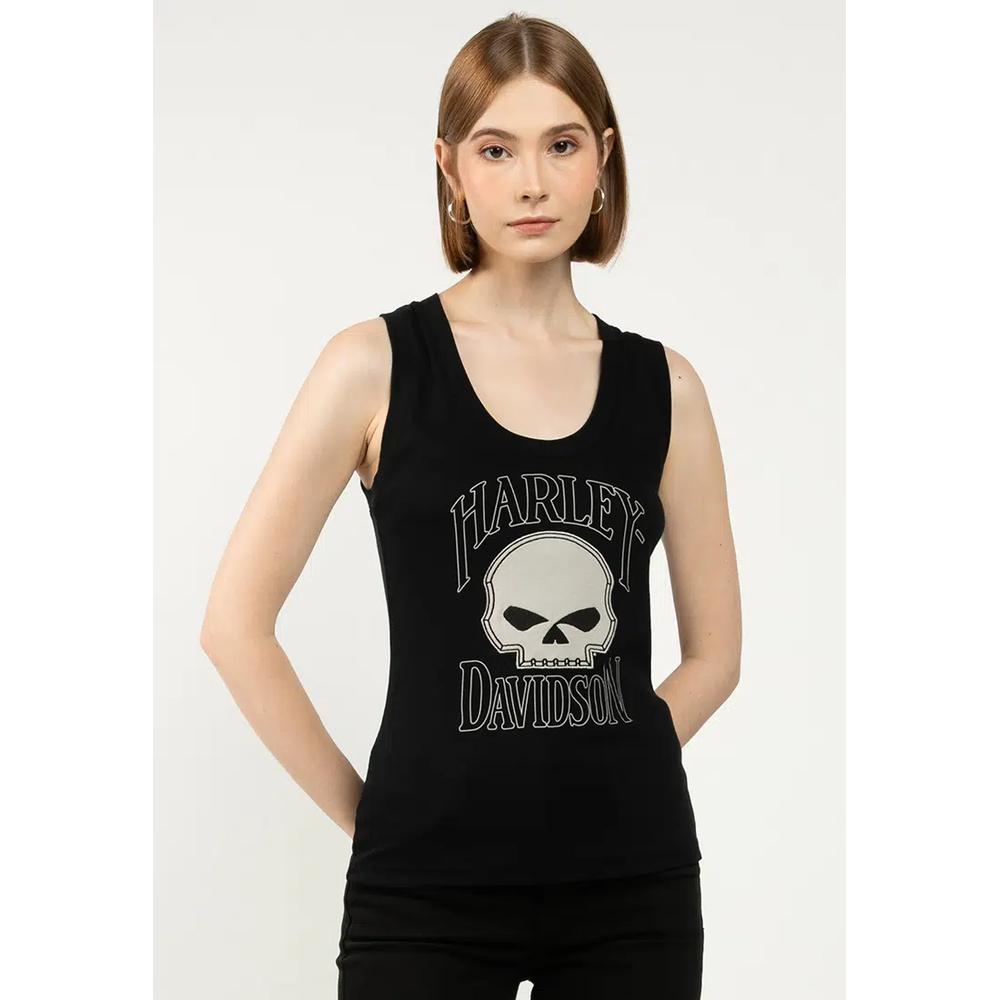 Harley-Davidson® Willie G™ Ребристый топ-майка с черепом 1