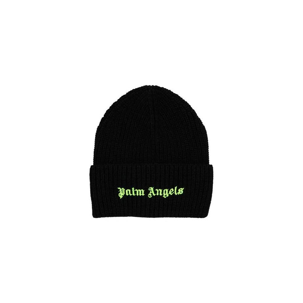 Шапки-бини Palm Angels Classic Logo Ribbed Beanie 'Black/Yellow' 1