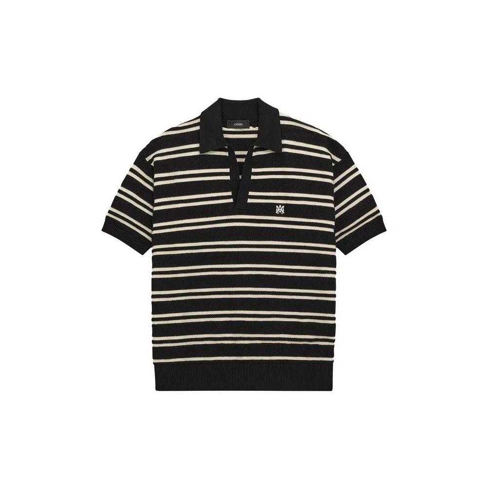 Поло Amiri MA Stripe Knit Short-Sleeve Polo 'Black' 1