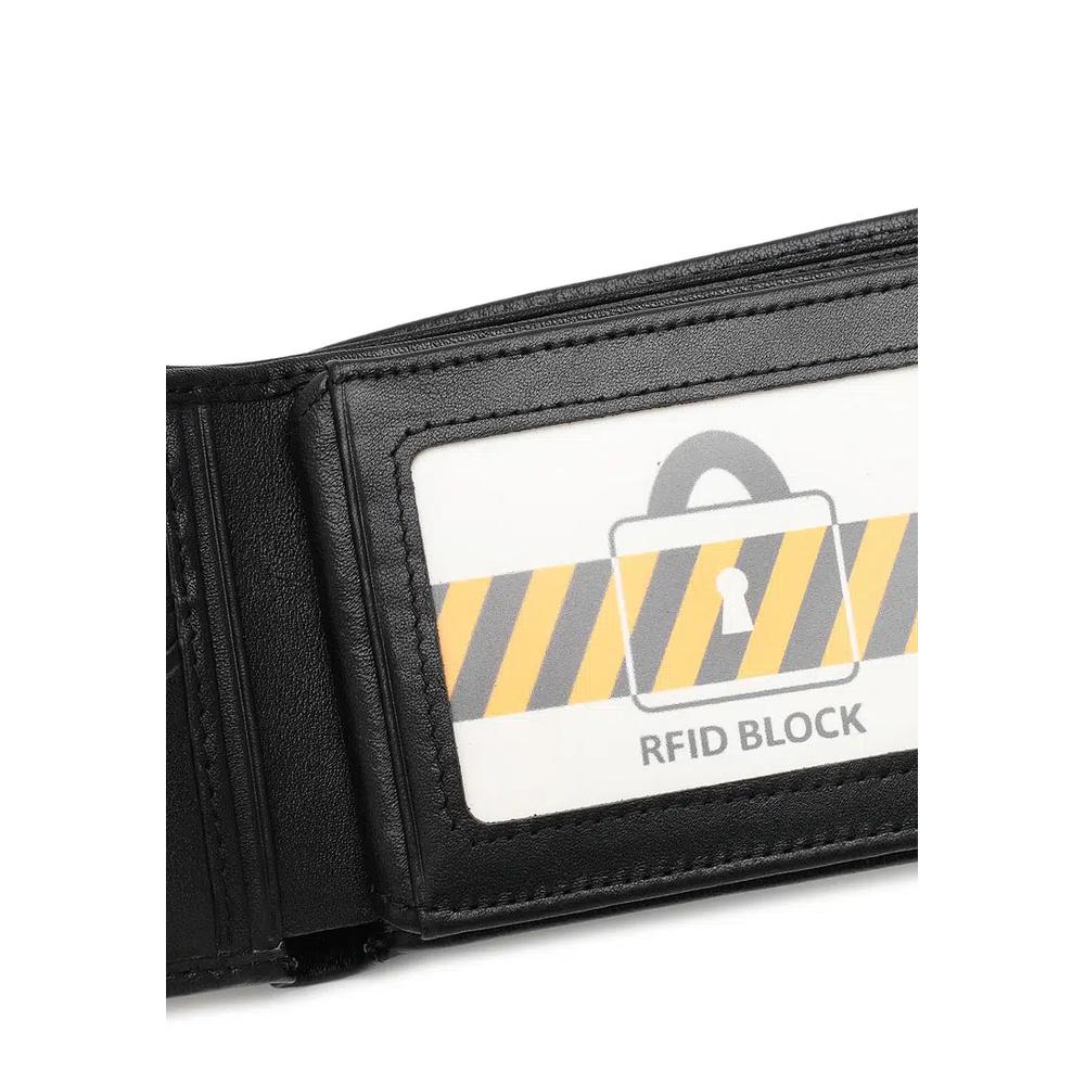 Мужской кожаный кошелек с блокировкой RFID - Черный 6