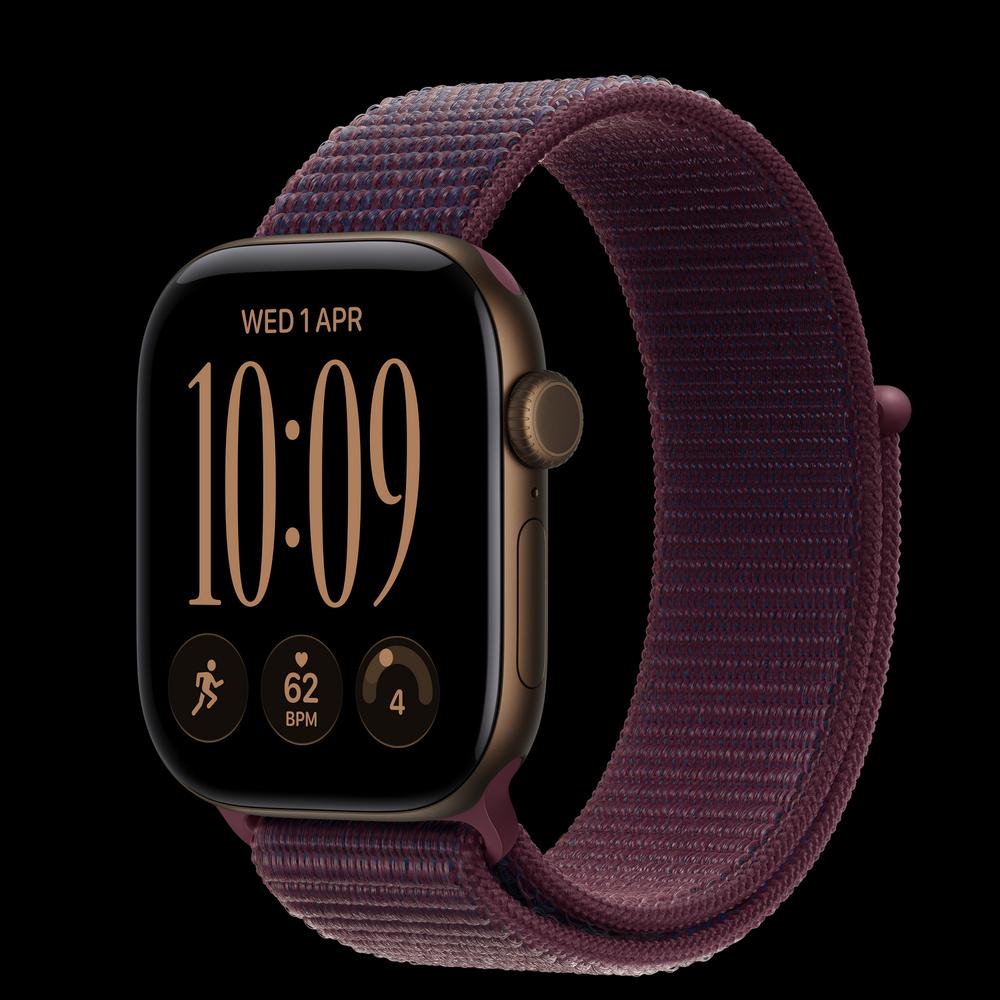 Apple Watch Series 12 42 мм, GPS, алюминий, Dark Bronze, ремешок Burgundy Sport Loop 1