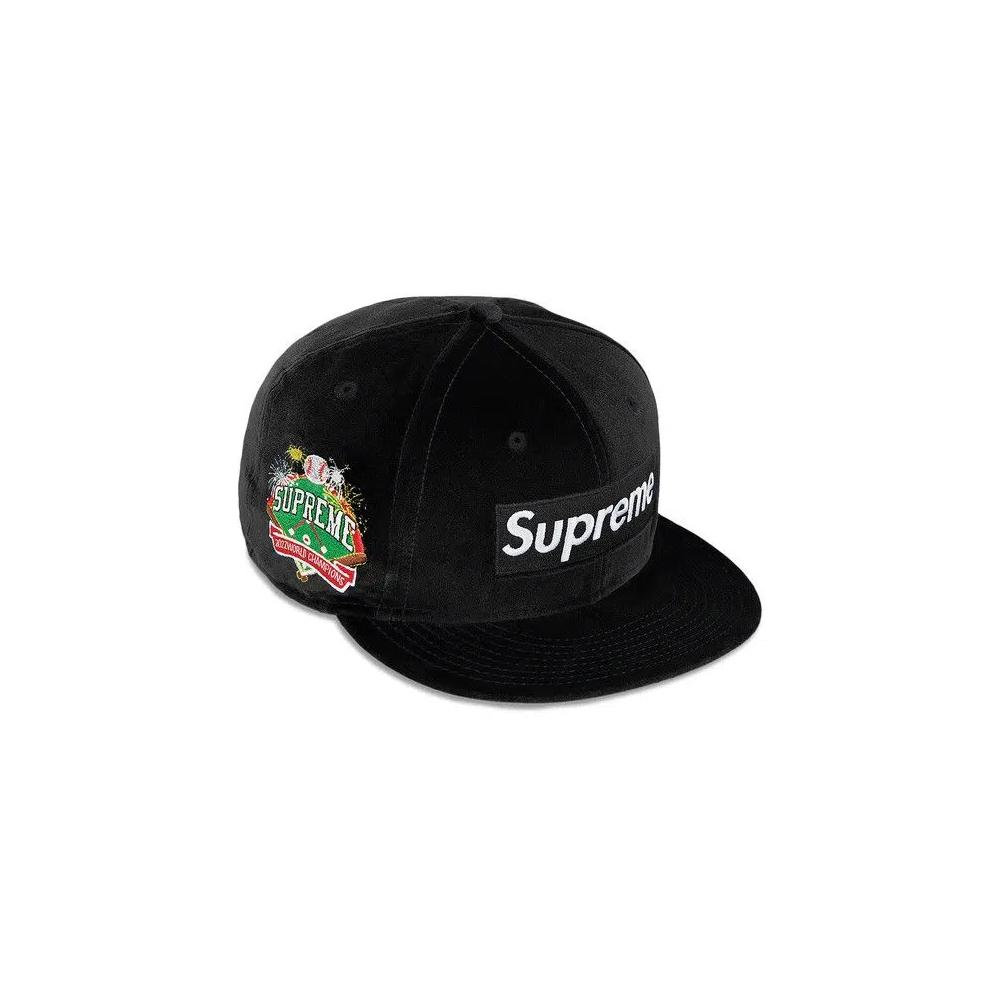 Головные уборы Supreme Velour Box Logo New Era 'Black' 3