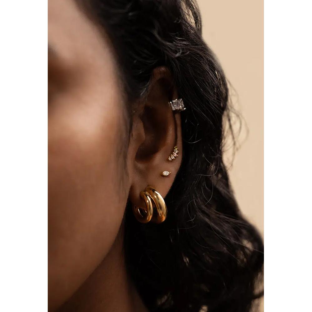 Серьги Hailey Double Nano Hoop 9 мм 2