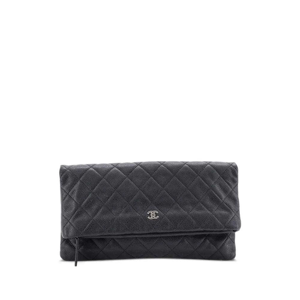 Клатч CC Foldover Quilted Caviar 1