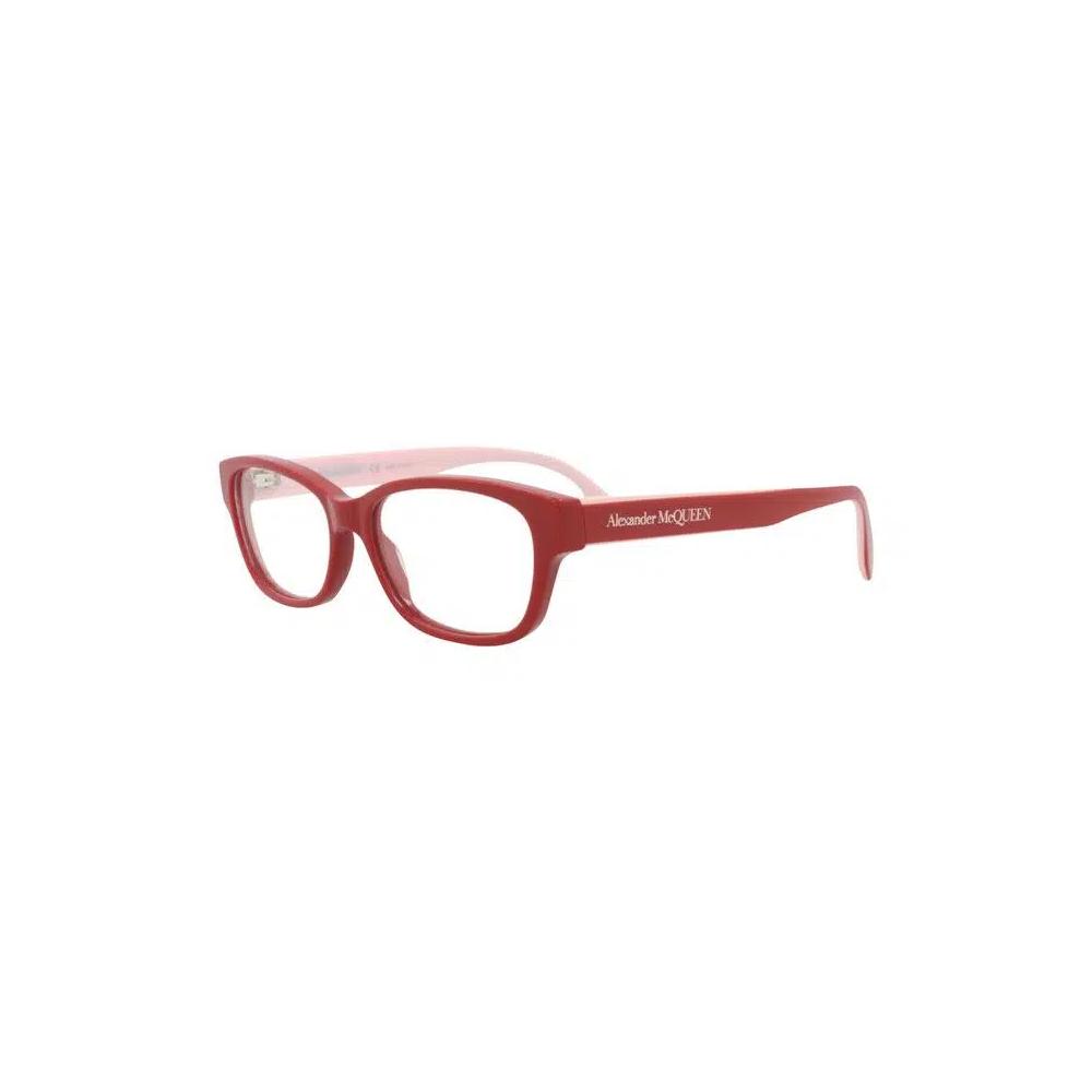 Очки Alexander McQueen Square-Frame Acetate Optical Frames 'Красный прозрачный' 2