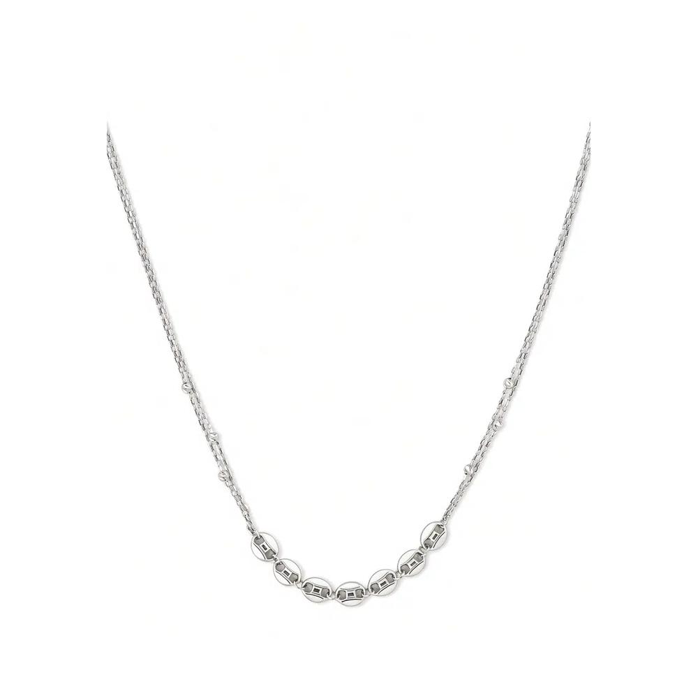 TOMEI Box Chain Necklace, белое золото 585/14K 1