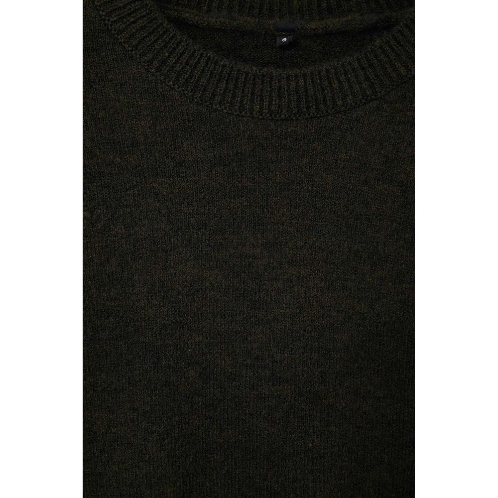 Wardrobe Essentials хаки альпака шерстяной смесовый премиум широкий вязаный свитер | 6