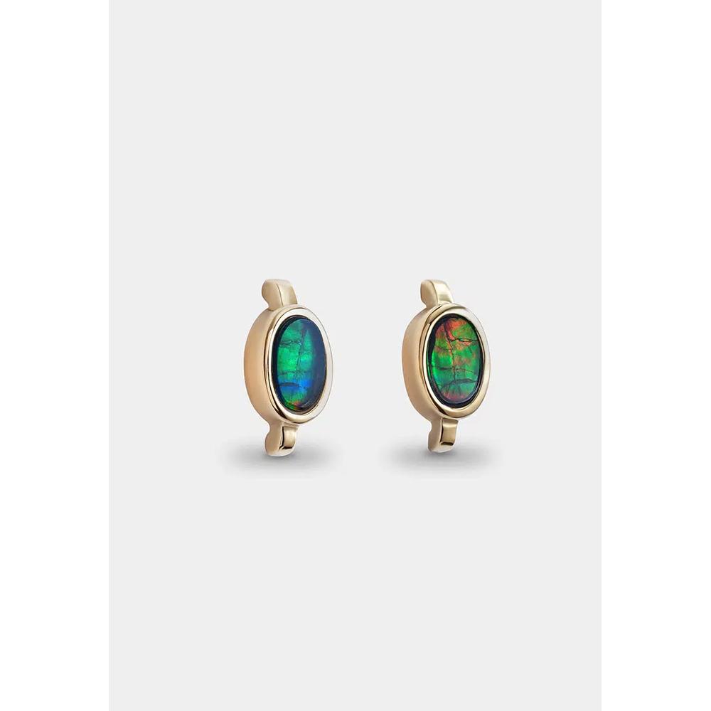 Серьги-гвоздики Everglow Cuff с аммолитом 2