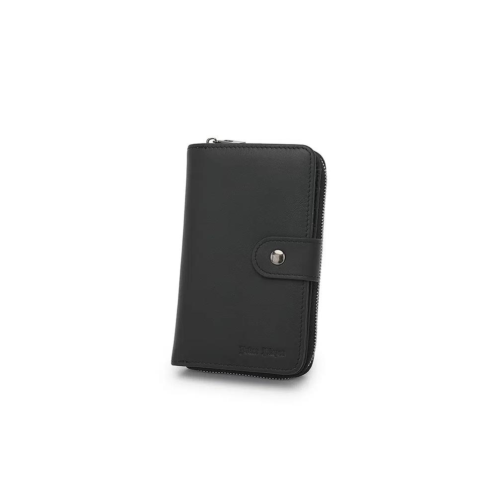 Унисекс-кошелек из натуральной кожи с защитой RFID — черный 2