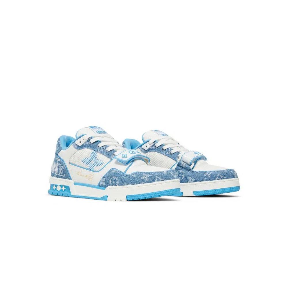 Кроссовки Louis Vuitton Trainer Low «Velcro Strap - Light Blue Monogram Denim» 8