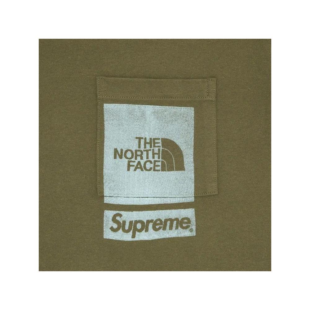 Футболки Supreme x The North Face Printed Pocket Tee 'Olive' 2