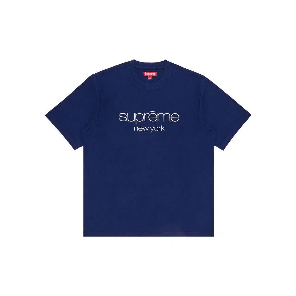 Футболки Supreme Classic Logo Short-Sleeve Top 'Navy' 1