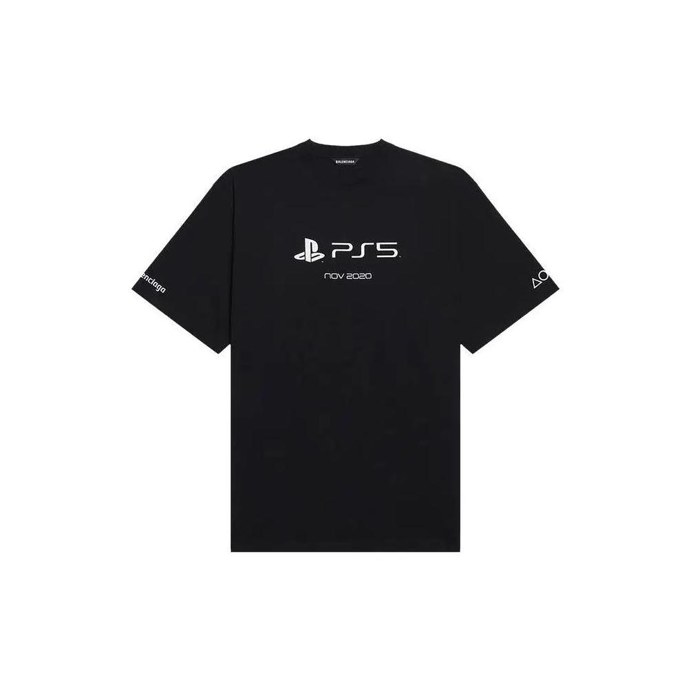 Футболка Balenciaga Playstation Boxy Tee «Черный/Белый» 1