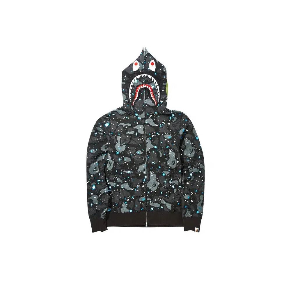 Молнии BAPE Space Camo Shark Full Zip Hoodie «Black» 1
