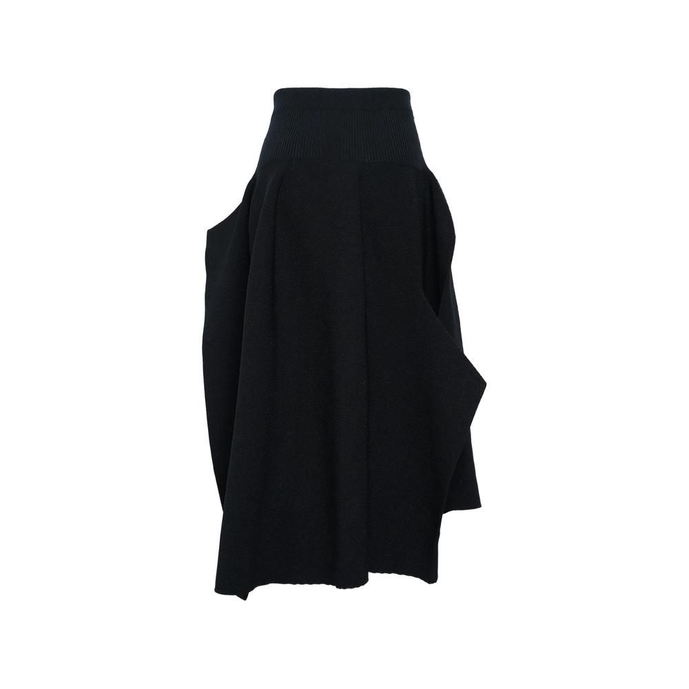 Pottery-crease asymmetric midi skirt 2