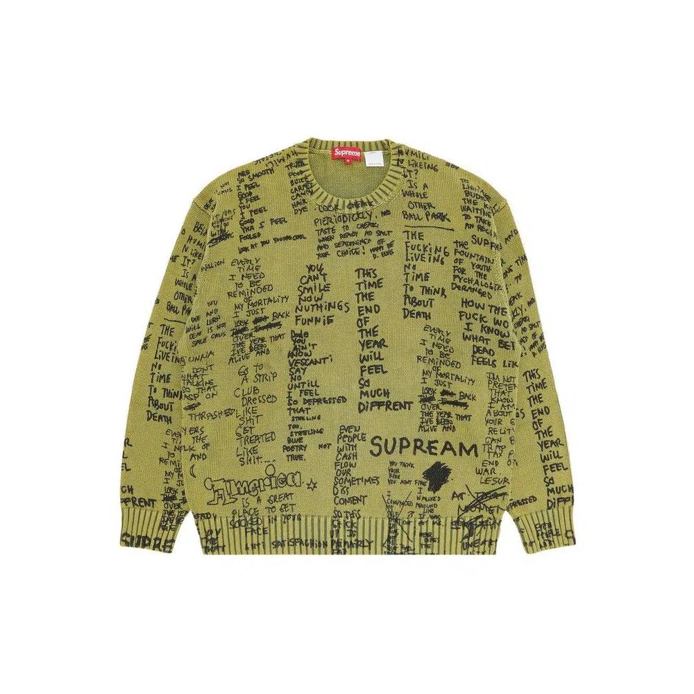 Свитера Supreme Gonz Poems Sweater 'Оливковый' 1
