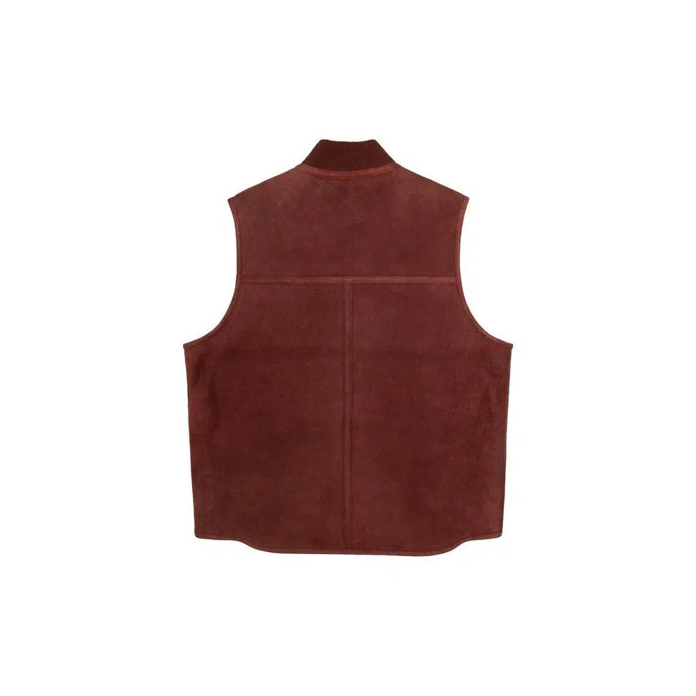 Жилеты Stussy Reversible Shearling Workgear Vest 'Burgundy' 2