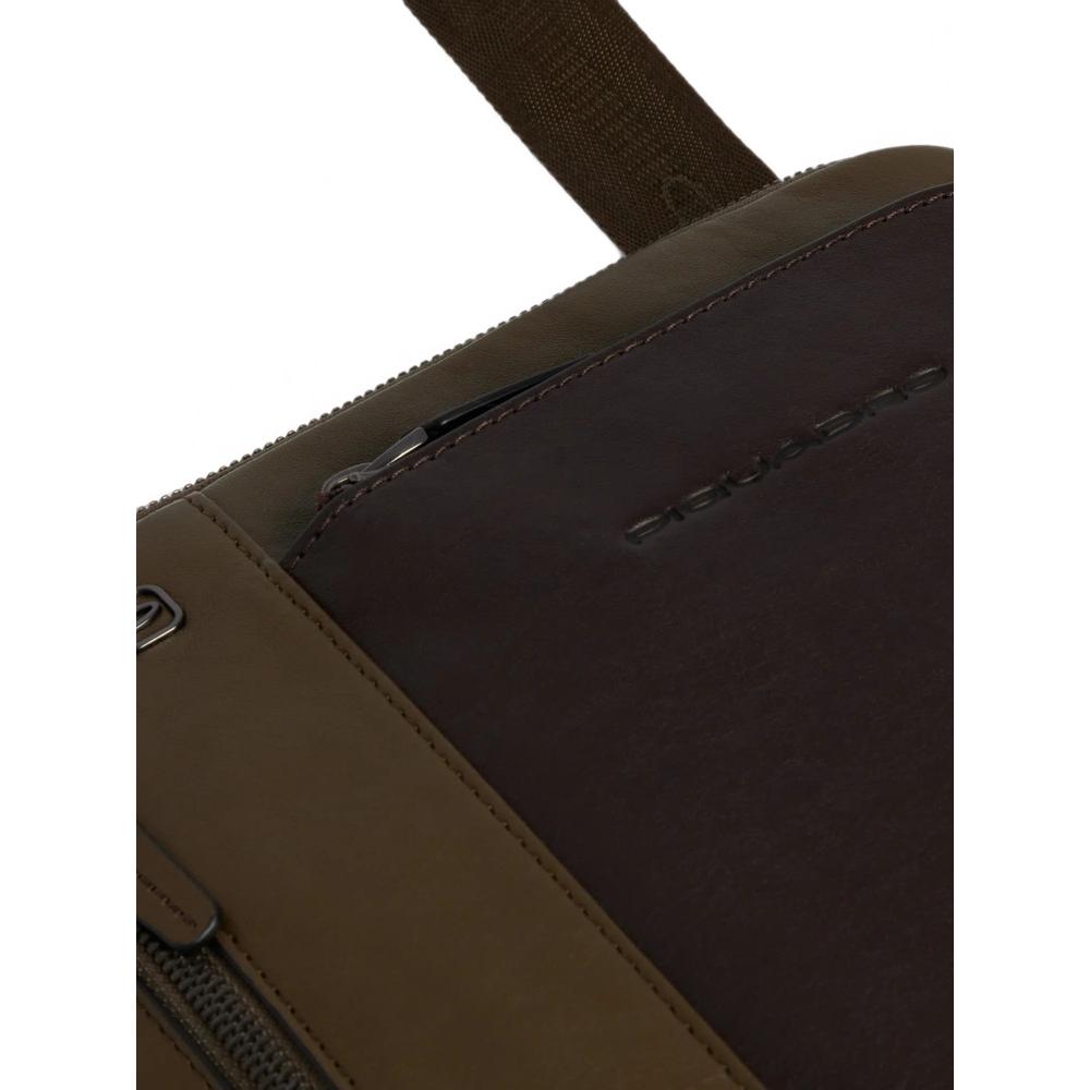 leather panelled messenger bag 4