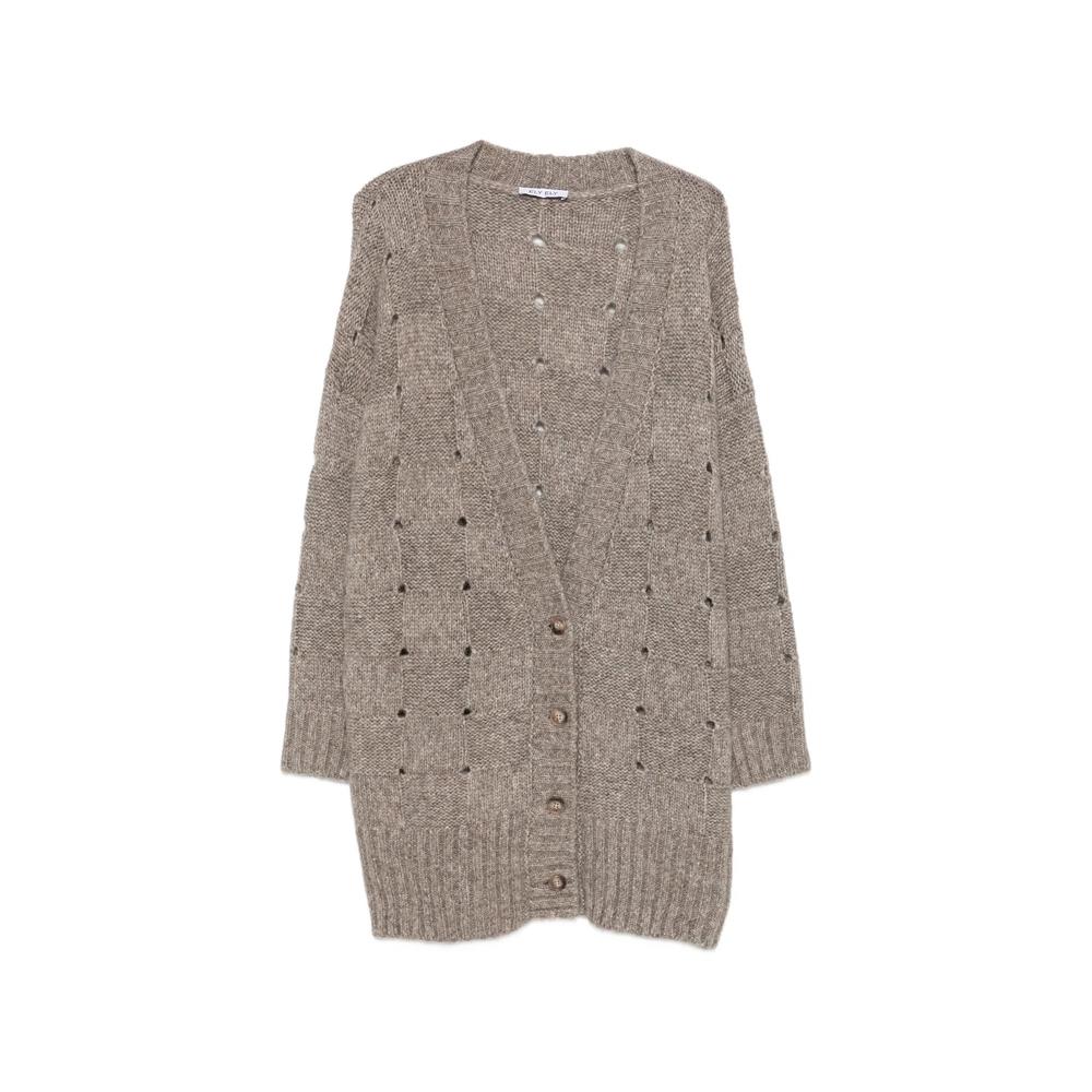 check-knit cardigan 1