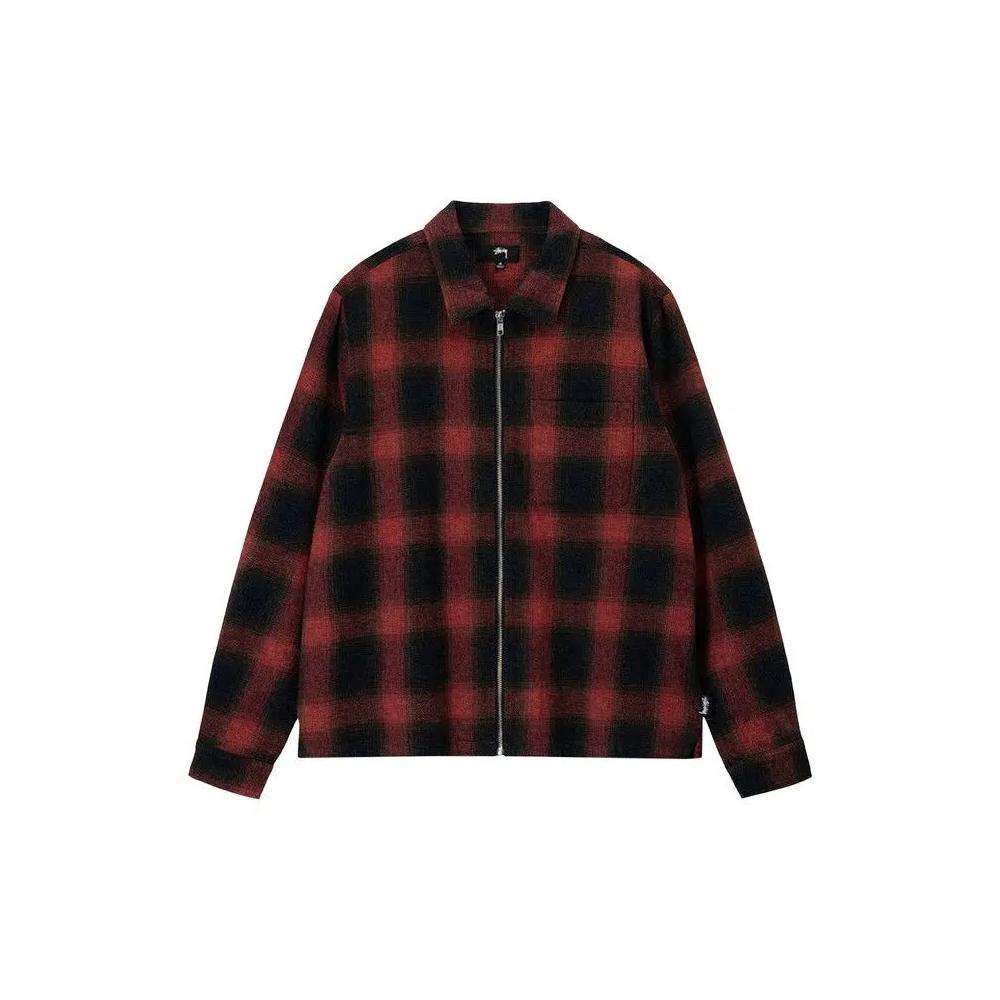 Верхняя одежда Stussy Hank Plaid Zip Shirt 'Red' 1