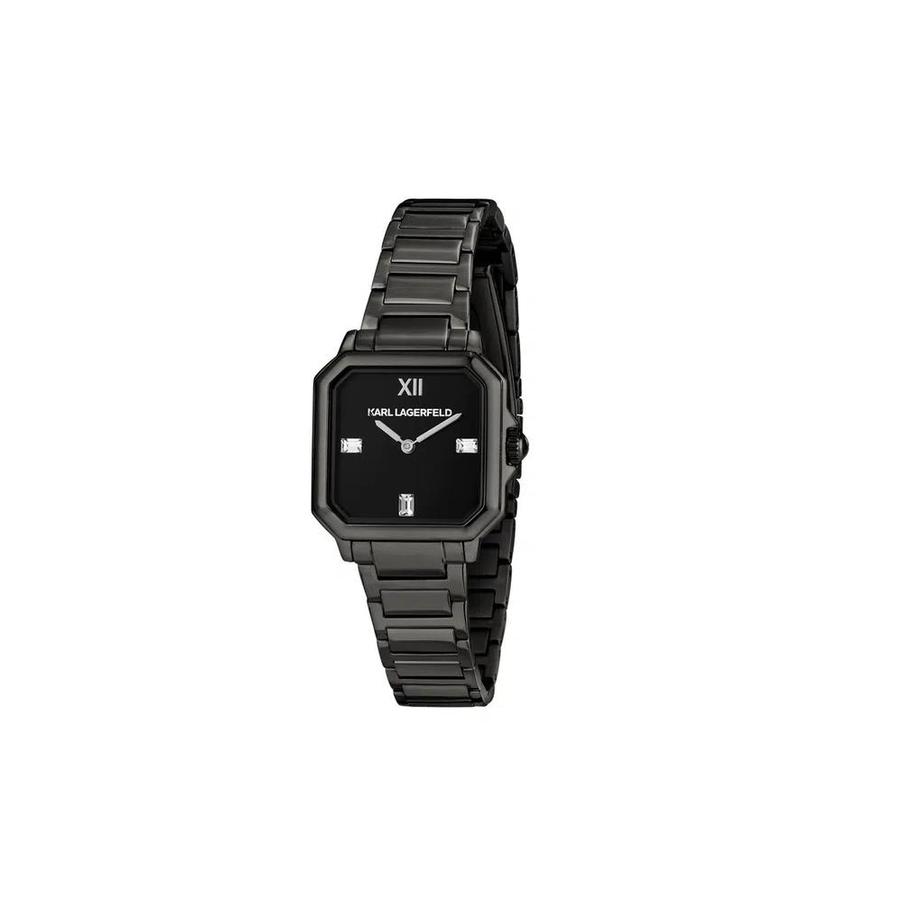 【2 года гарантии】KARL LAGERFELD 33mm Женские черные квадратные кварцевые часы R0553102504 1