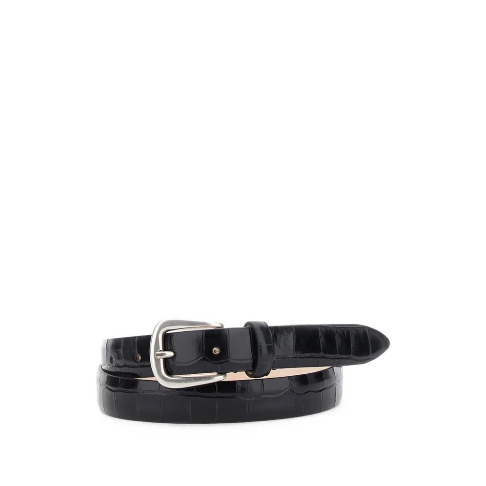 croc-effect leather belt 1