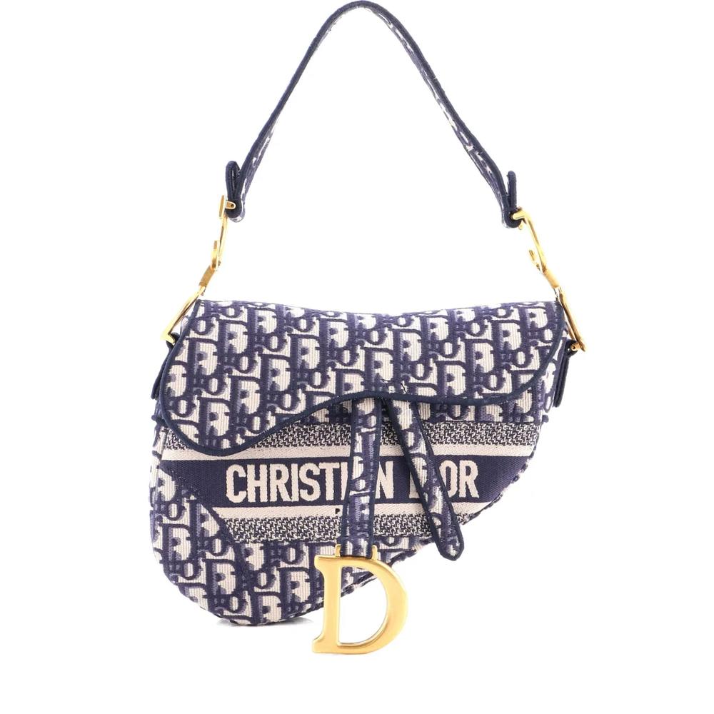 Saddle Handbag Logo Embroidered Oblique Canvas Medium shoulder bag 1