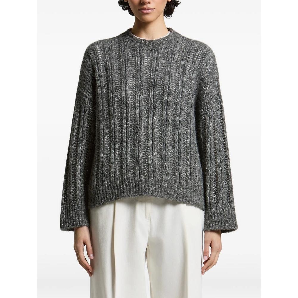 sequin-embellished ribbed-knit sweater 1