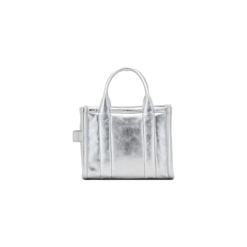 Сумки-тоут Marc Jacobs Metallic Leather Small Tote Bag 'Silver' 2