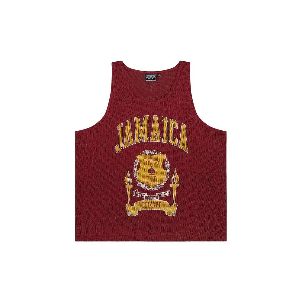 Майки Denim Tears x Stussy Jamaica High Gym Tank 'Кардинал' 1