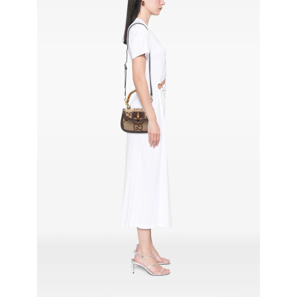 Маленькая сумка-сэтчел Jumbo GG Canvas Web Bamboo 1947 Top Handle Bag (2016-2026 годы) 2