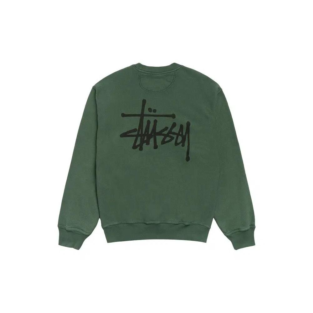 Круглые воротники Stussy Basic Pigment Dyed Crew «Pine» 2