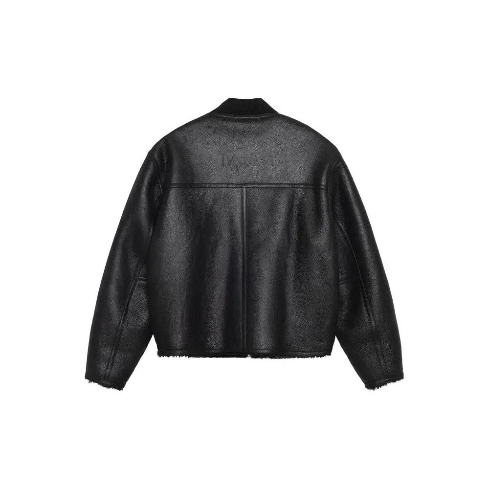 Бомберы Stussy Бомбер из овчины, двусторонний 'Черный' 4