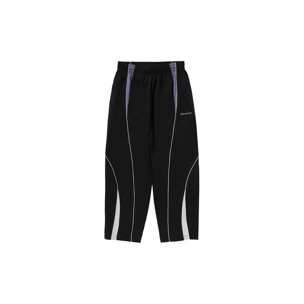 Брюки спортивные BAPE Bathing Ape Logo Nylon Track Pants 'Black' 1