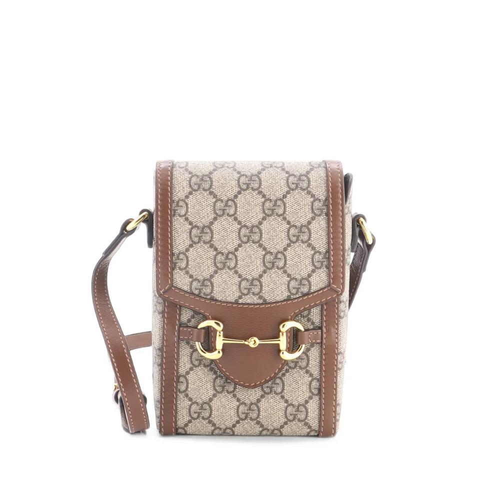 Мини-сумка через плечо Horsebit 1955 GG Coated Canvas with Leather 1