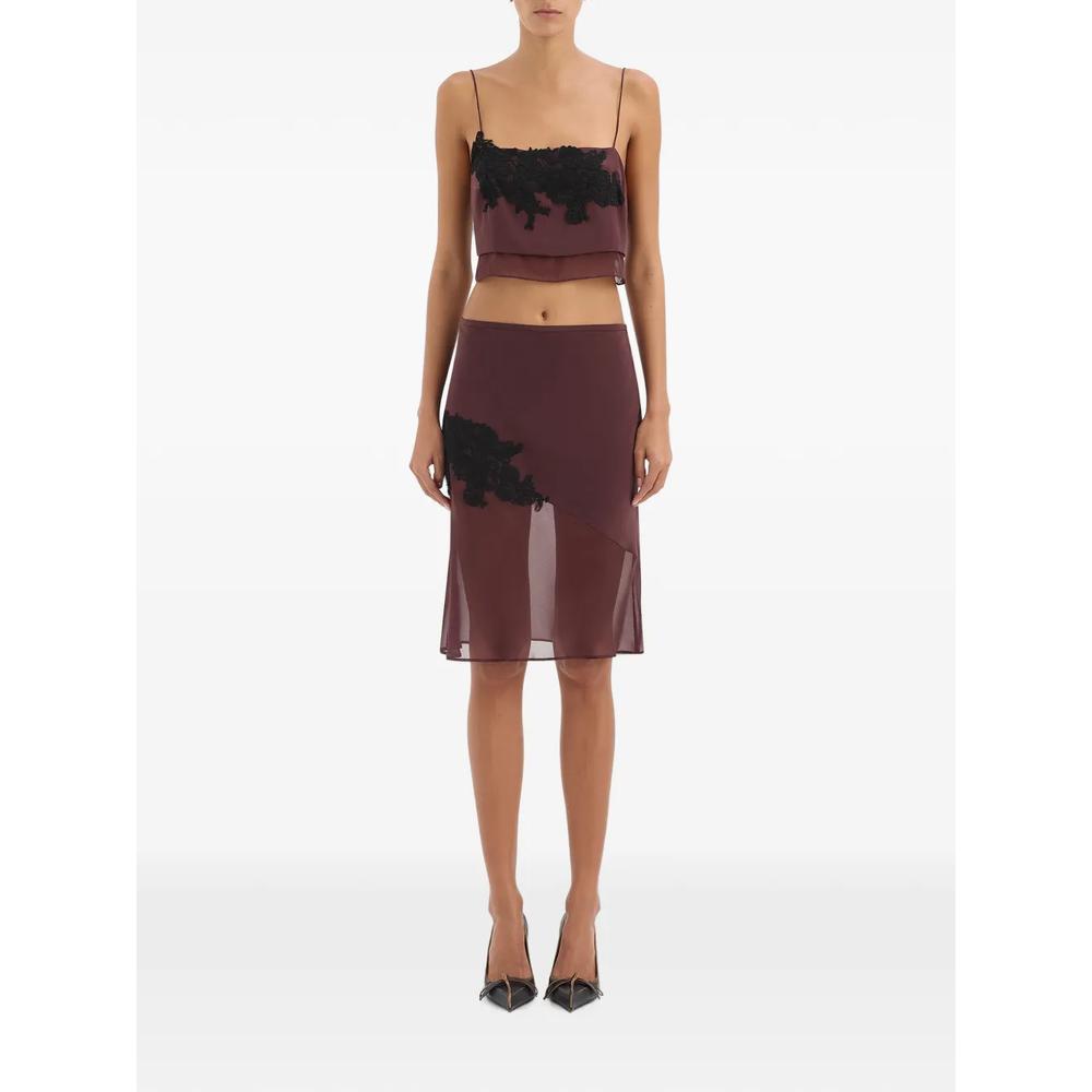 Noria lace-appliqué midi skirt 2