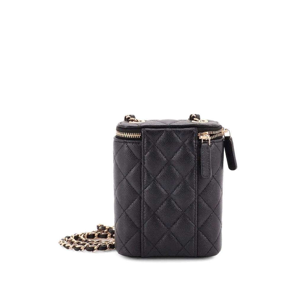 Маленькая сумка на плечо Vertical Classic Vanity Case with Chain Quilted Caviar 2