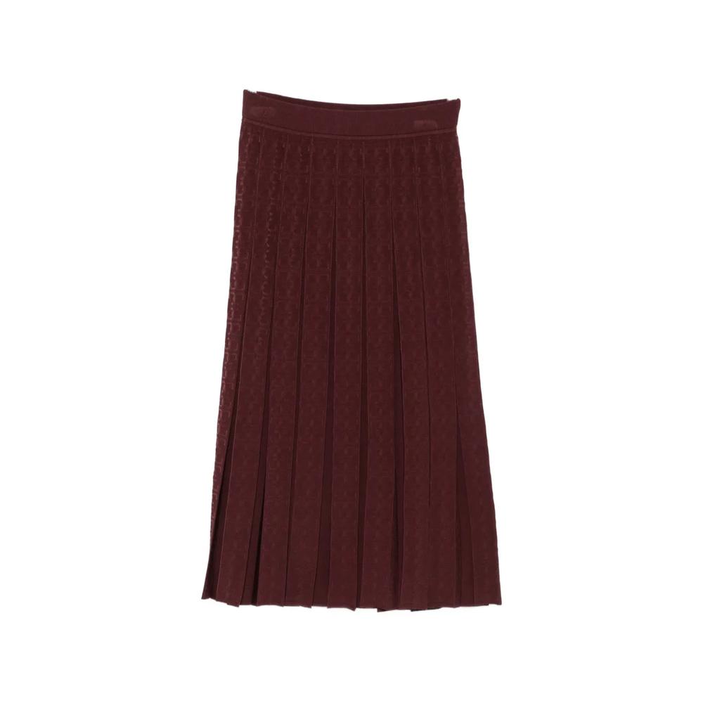 logo-monogram pleated midi skirt 1