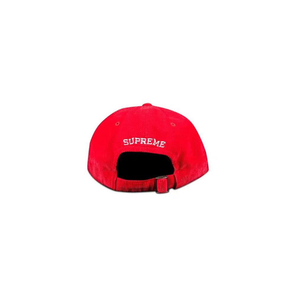 Бейсболки-защелки Supreme Fine Wale Corduroy S Logo 6-Panel 'Red' 2