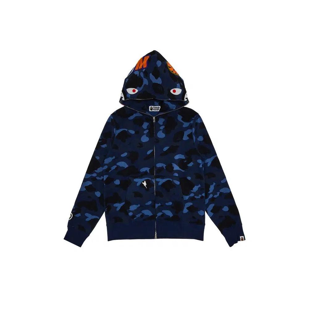 Молнии BAPE Color Camo Shark Full Zip Hoodie 'Navy' 1