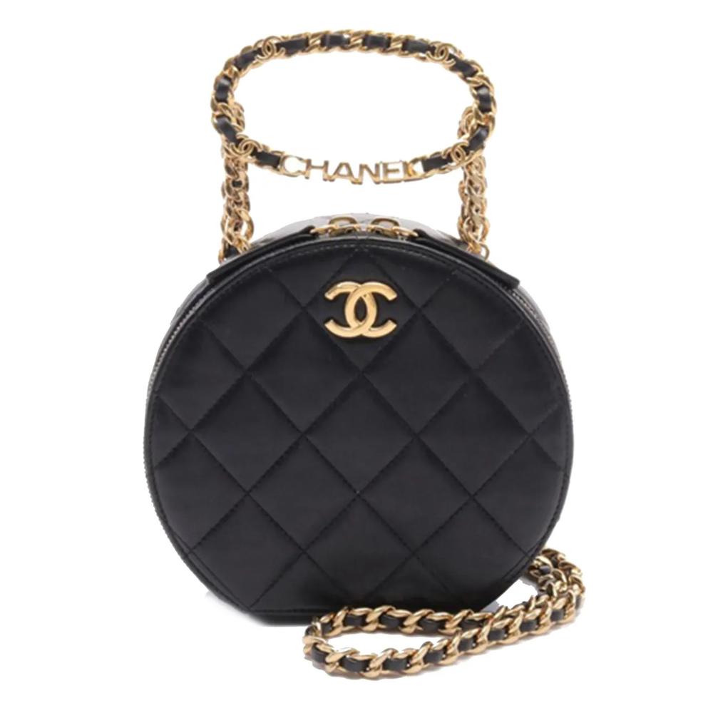 Стеганая сумка-сэтчел Chain Top Handle Round Clutch on Chain с логотипом (2021-2023 годы) 1