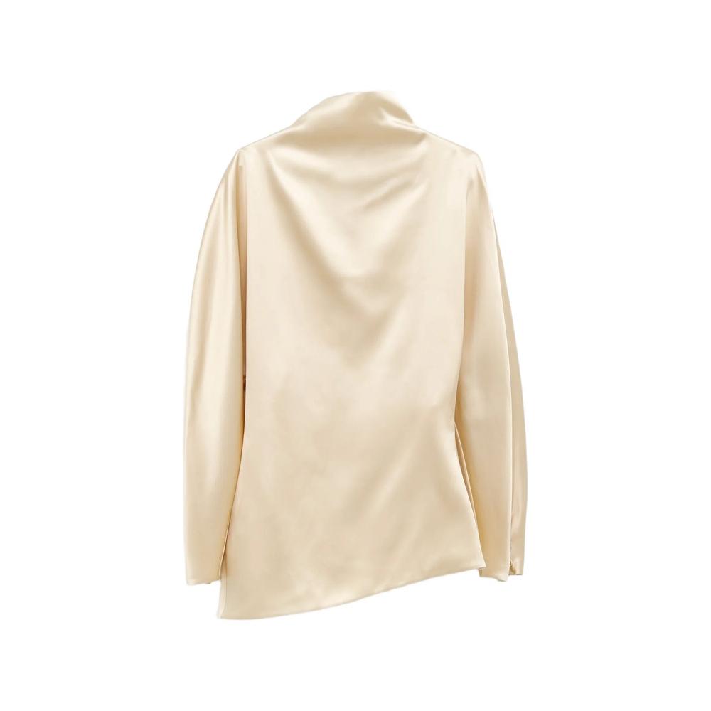 Harlow asymmetric-hem satin blouse 2