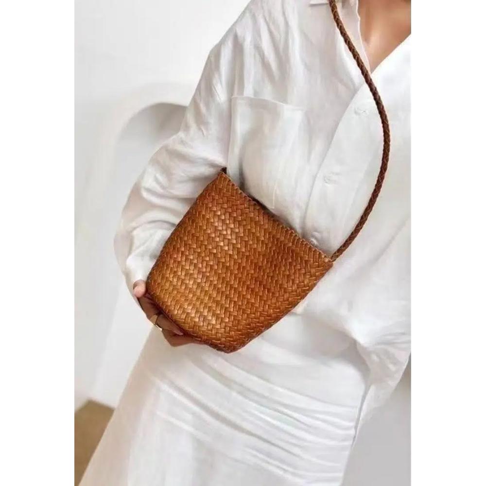 Плетеная ведрообразная универсальная сумка для поездок CA26042814BW 3