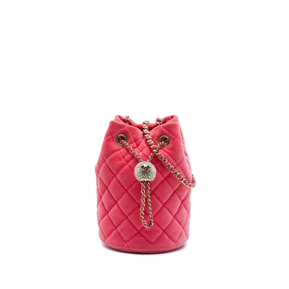 Стеганая бархатная сумка-ведро Mini Crystal Pearl Crush (2020 год) 1
