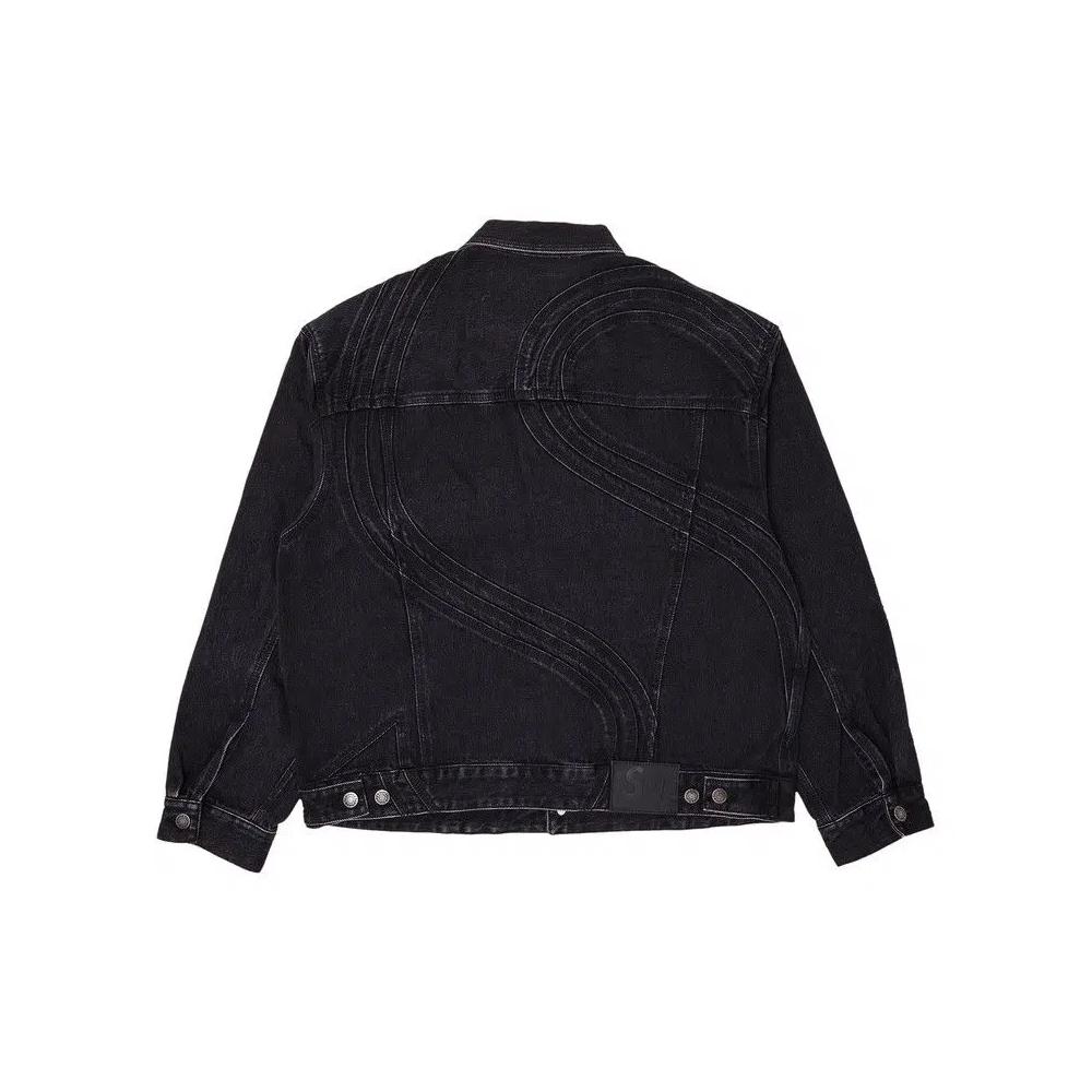Джинсовые куртки Supreme S Logo Denim Trucker Jacket 'Washed Black' 2