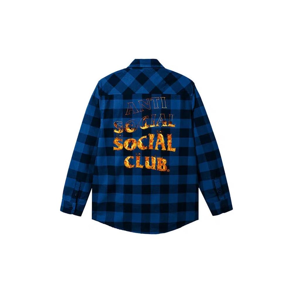 Фланелевые рубашки Anti Social Social Club A Fire Inside Flannel 'Blue' 2