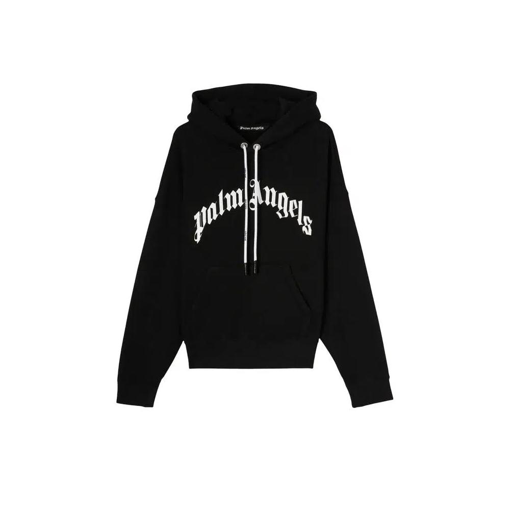 Худи Palm Angels Curved Logo Hoody 'Black/White' 1